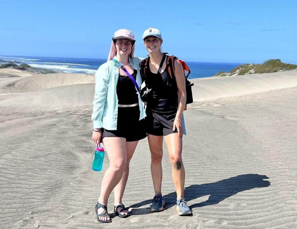 Two Broadreach instructors in Fijian sand dunes