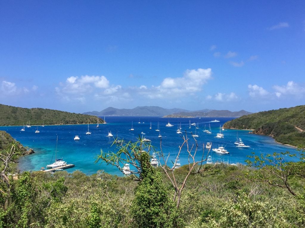 Crowded bay in BVIs